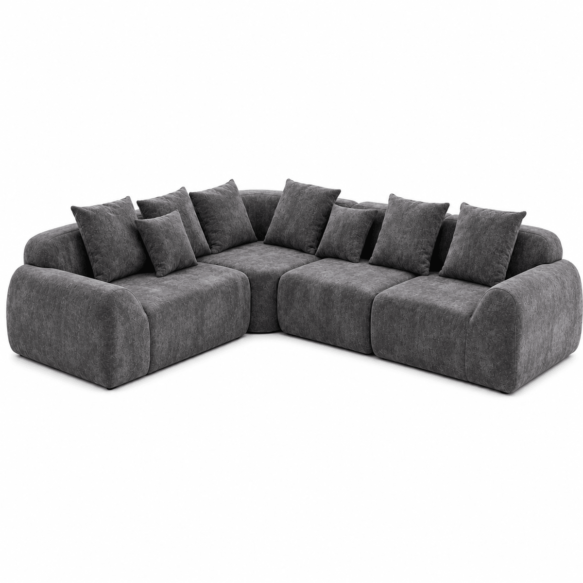 Flex Sofa | 118" Curved Velvet Boneless Sectional with L-Shape Chaise — product view 5
