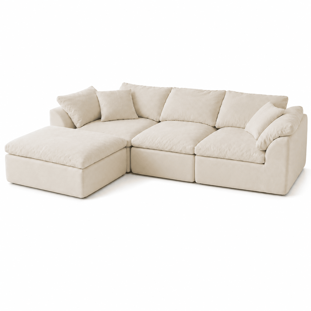 Flex Sofa | 109" Chenille Deep Seat Sectional With Ottoman — product view 6