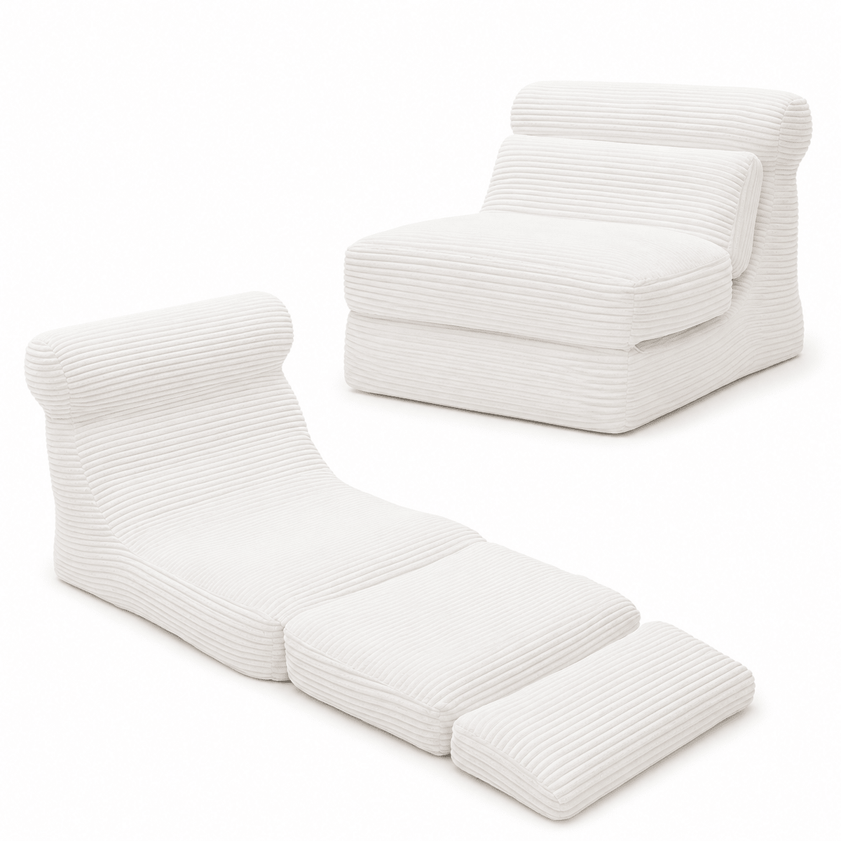 Sleeper Sofa | Ergonomic Folding Sofa Bed | 3-in-1 Convertible Corduroy — product view 4