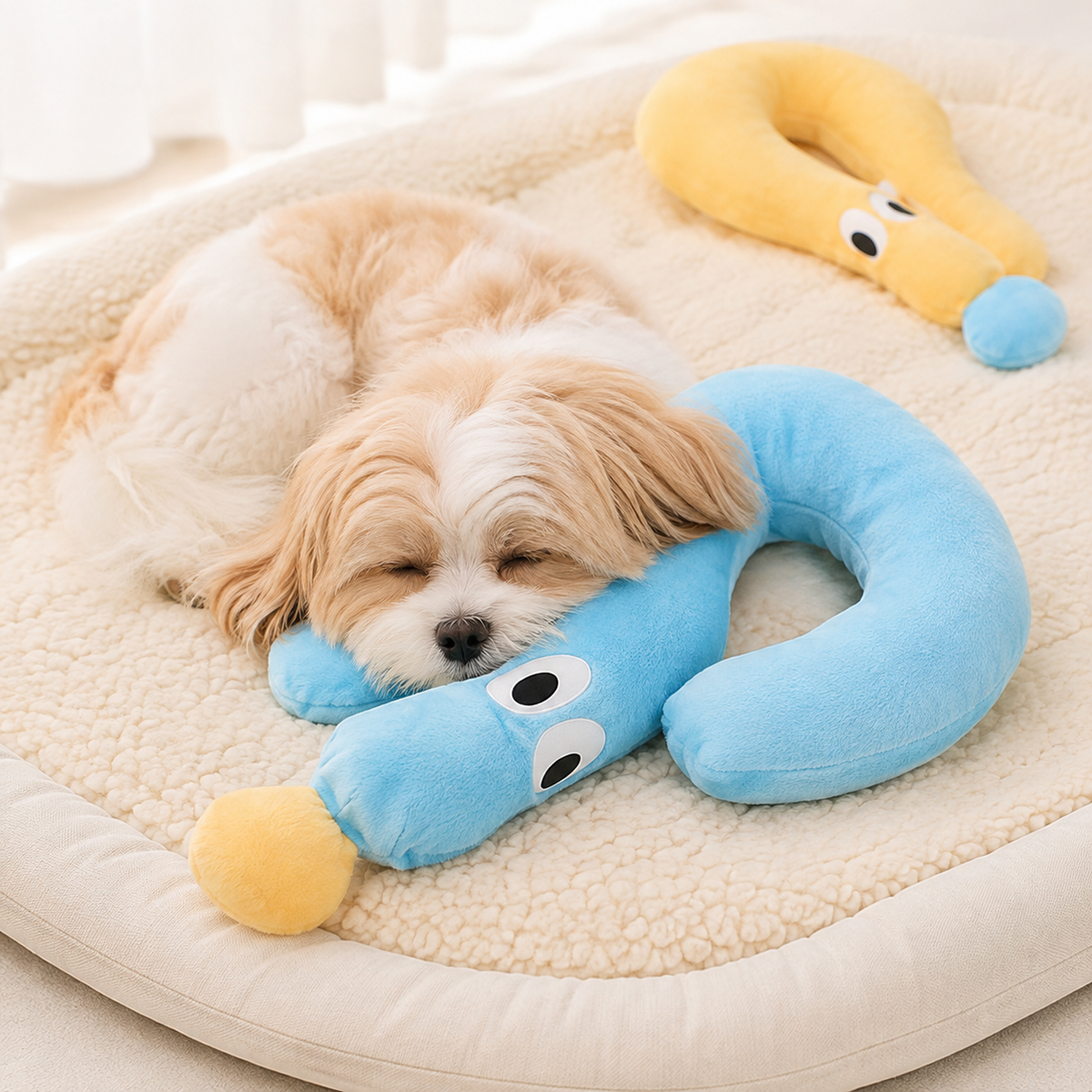 Plush Ergonomic Question-Mark Travel Neck Pillow LoungeYard — product view 1