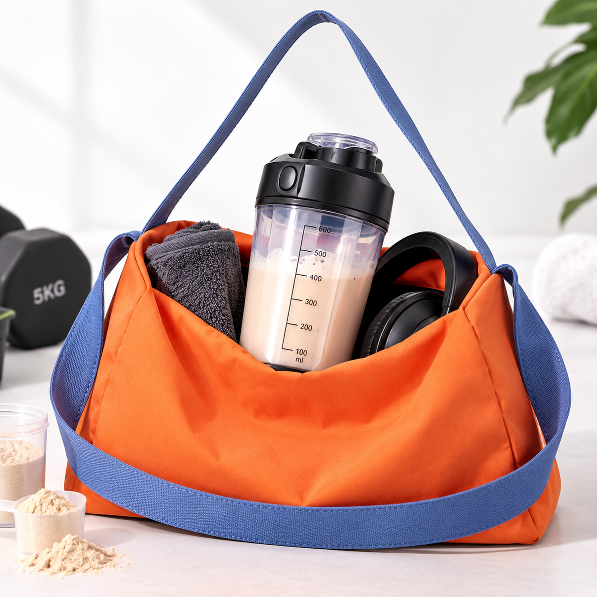 Lightweight Nylon Crescent Shoulder Bag with Wide Contrast Strap LoungeYard — product view 1