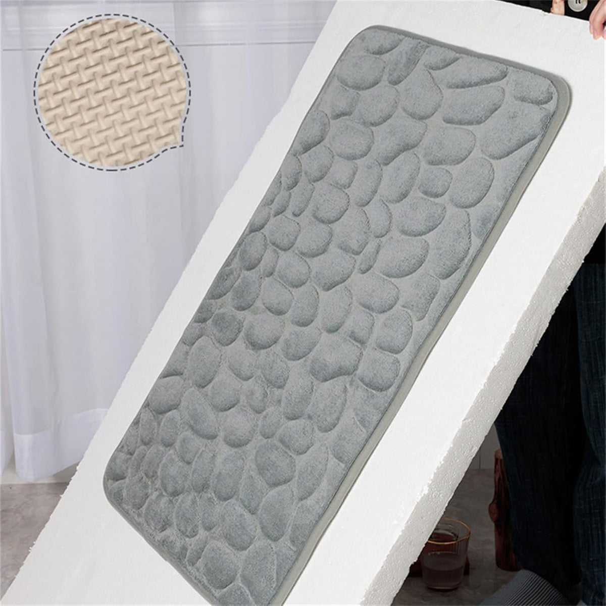 LoungeYard | CobbleMat | Anti-slip PVC Bath Mat with Pebble Stone Design — product view 6