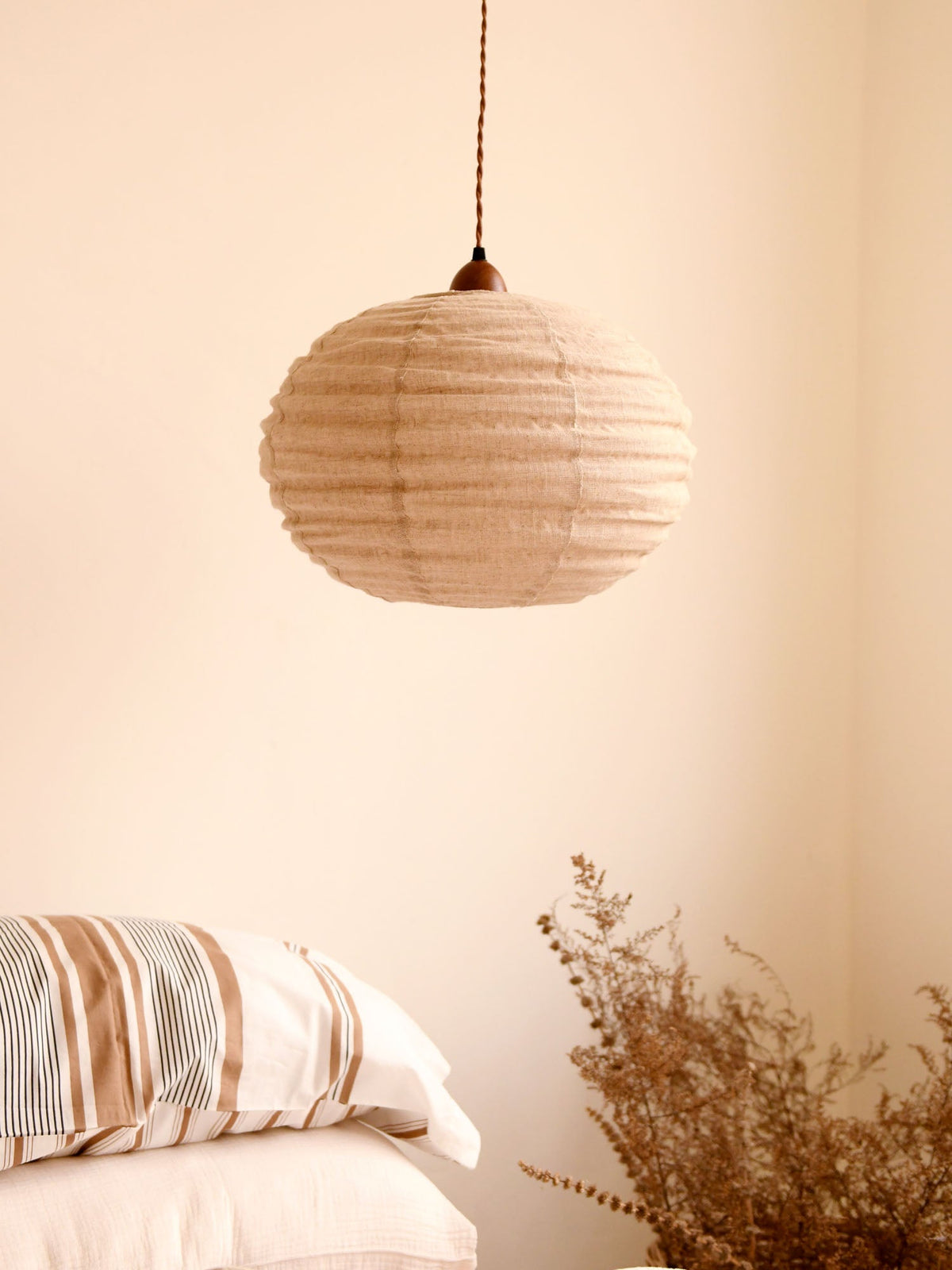 Cocoon Ribbed Sphere Pendant Light — product view 7