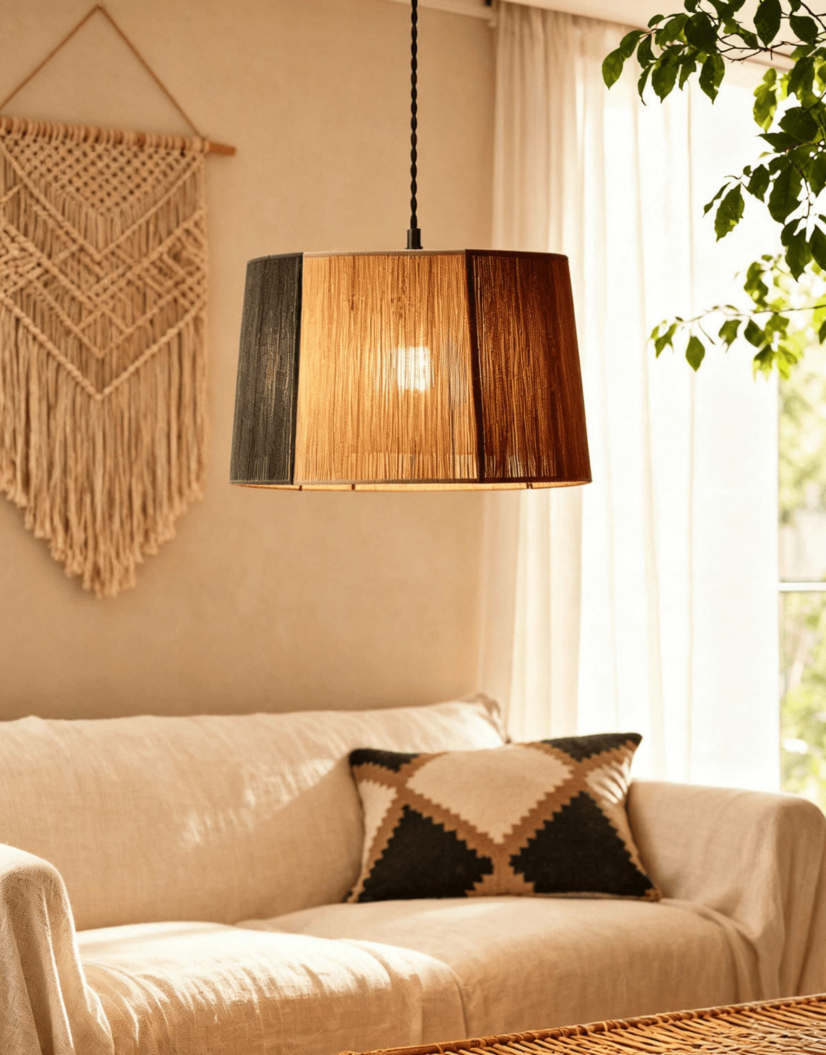 Cordova Rope Drum Pendant Light — product view 2