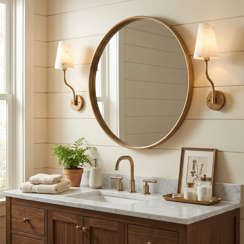 Corwin Hammered Brass Cone Sconce — product view 2