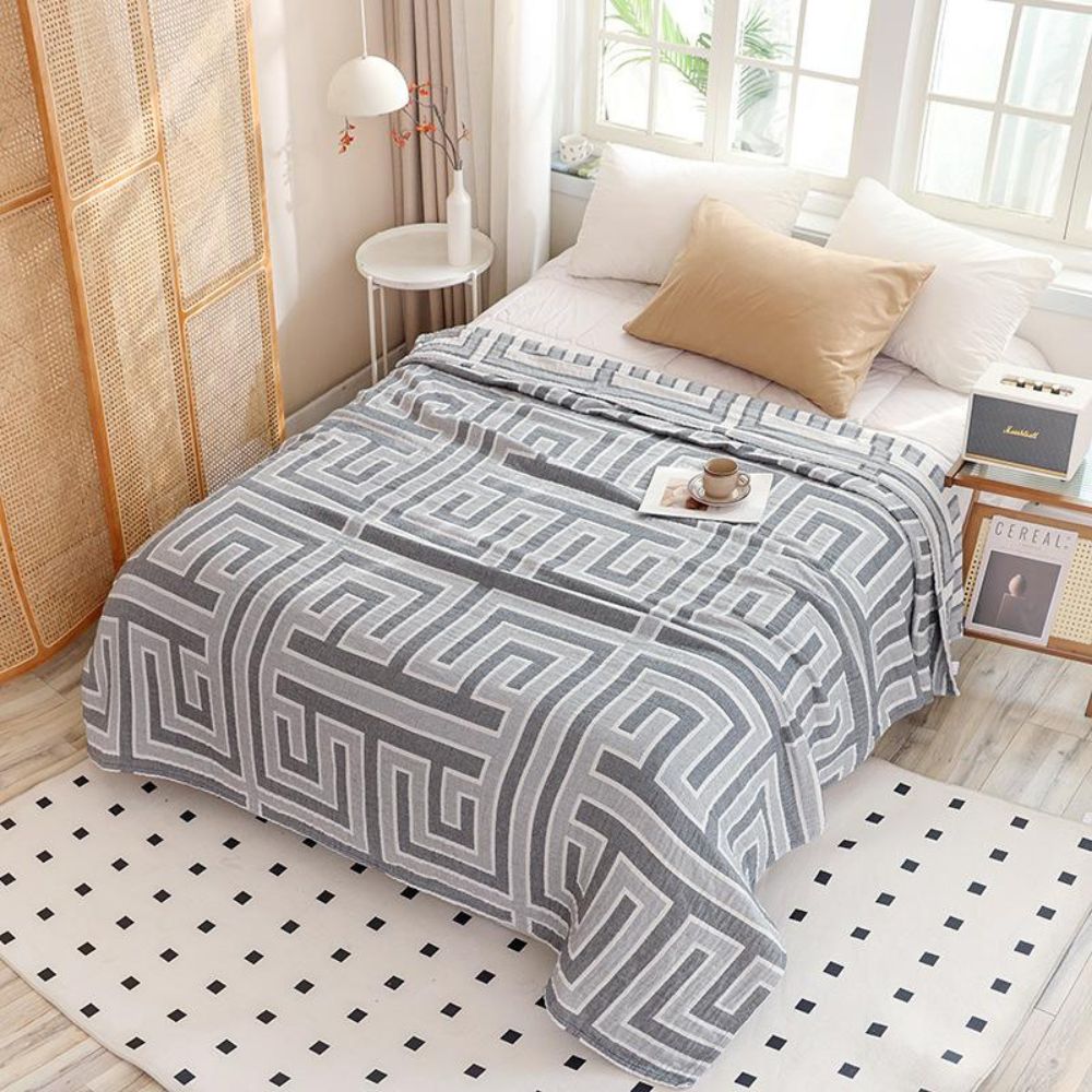 LoungeYard | Geo Maze Cotton Blanket — product view 5