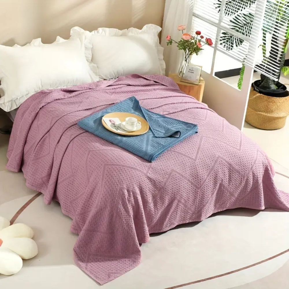 LoungeYard | Cotton Nest Waffle Summer Blanket — product view 1