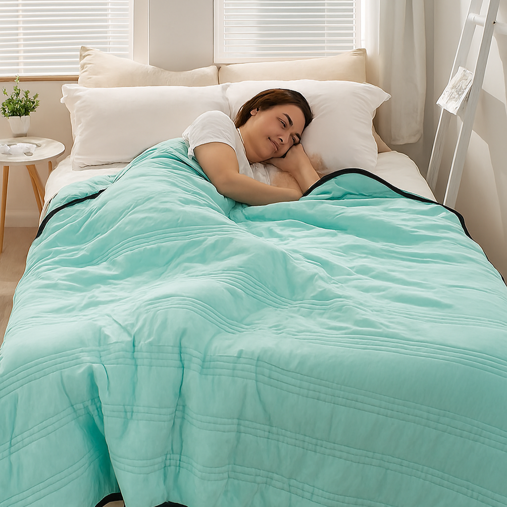 LoungeYard | Summer Lightweight Quilt Solid Color All Season Comforter for Double Bed — product view 1