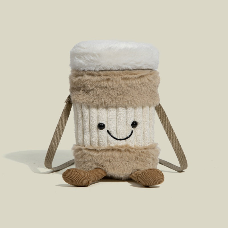 LoungeYard | Cute Happy Coffee Mug Holder Plush Bag — product view 5