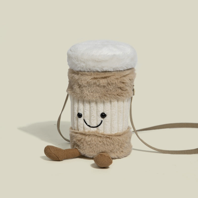 LoungeYard | Cute Happy Coffee Mug Holder Plush Bag — product view 6