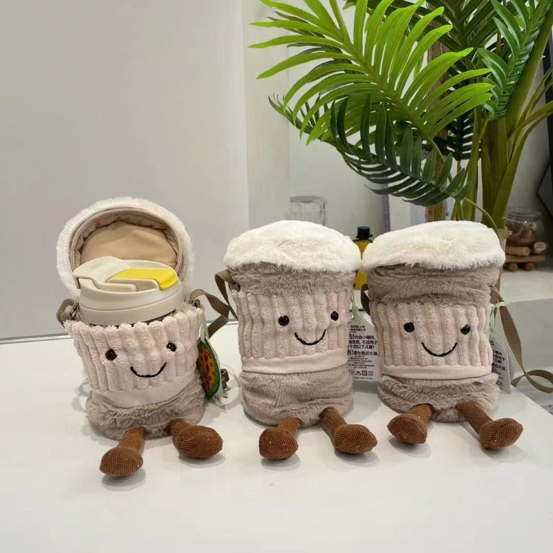 LoungeYard | Cute Happy Coffee Mug Holder Plush Bag — product view 7