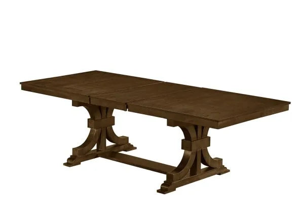Best Quality Linai Cherry Finish Wood Traditional 7-Piece Dining Table Set with Extension Leaf – D750D7-7PC — product view 3