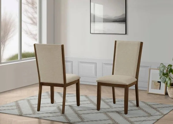 Best Quality Linai Cherry Finish Wood Traditional 7-Piece Dining Table Set with Extension Leaf – D750D7-7PC — product view 4