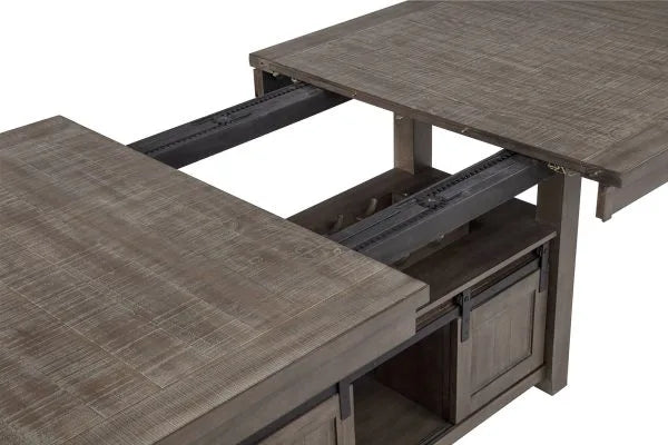 Best Quality Mathias Walnut Finish Wood Traditional Dining Table Set with Leaf – D760D7-7PC — product view 2