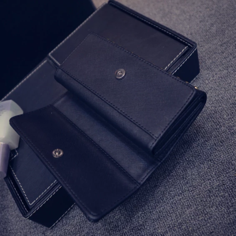 Women PU Leather Fashion Long Clutch Vintage | LoungeYard — product view 5
