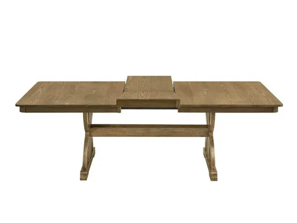 Best Quality Manard Ash Brown Finish Wood Traditional Dining Table Set with Butterfly Leaf – D921D7-7PC — product view 5