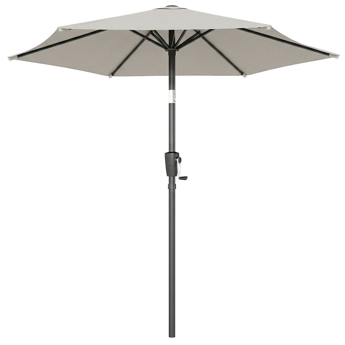2 m Garden Parasol with Crank Handle, Tilt Function & UV30+, Light Grey — product view 2