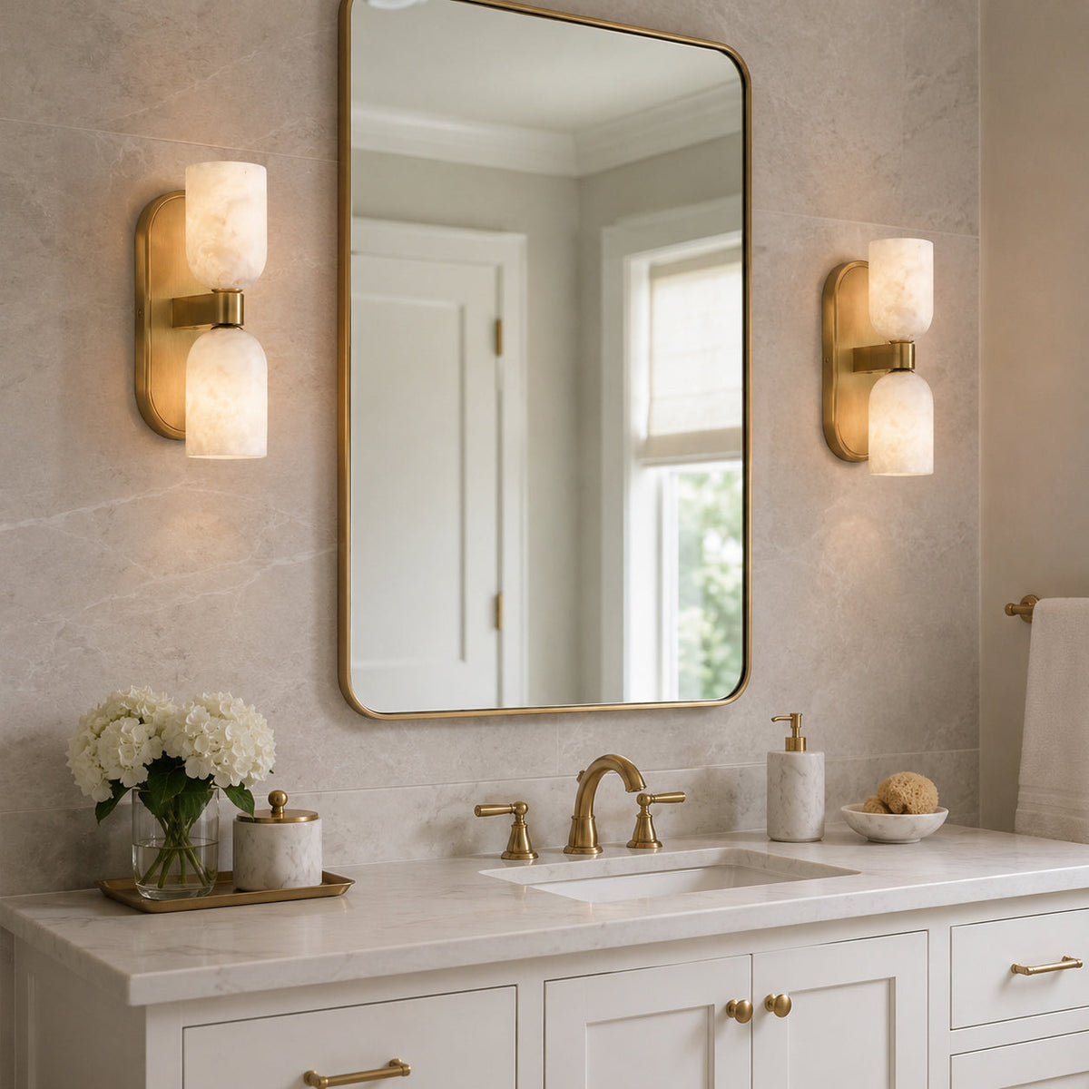 Sandro Double Alabaster Wall Sconce — product view 7