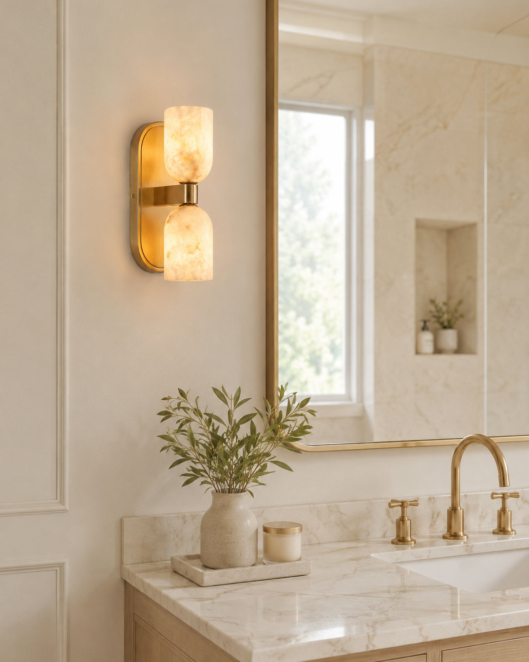 Sandro Double Alabaster Wall Sconce — product view 3