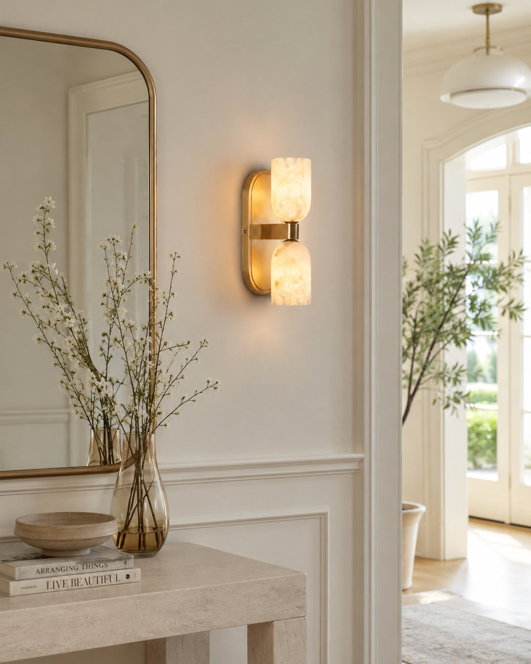 Sandro Double Alabaster Wall Sconce — product view 4
