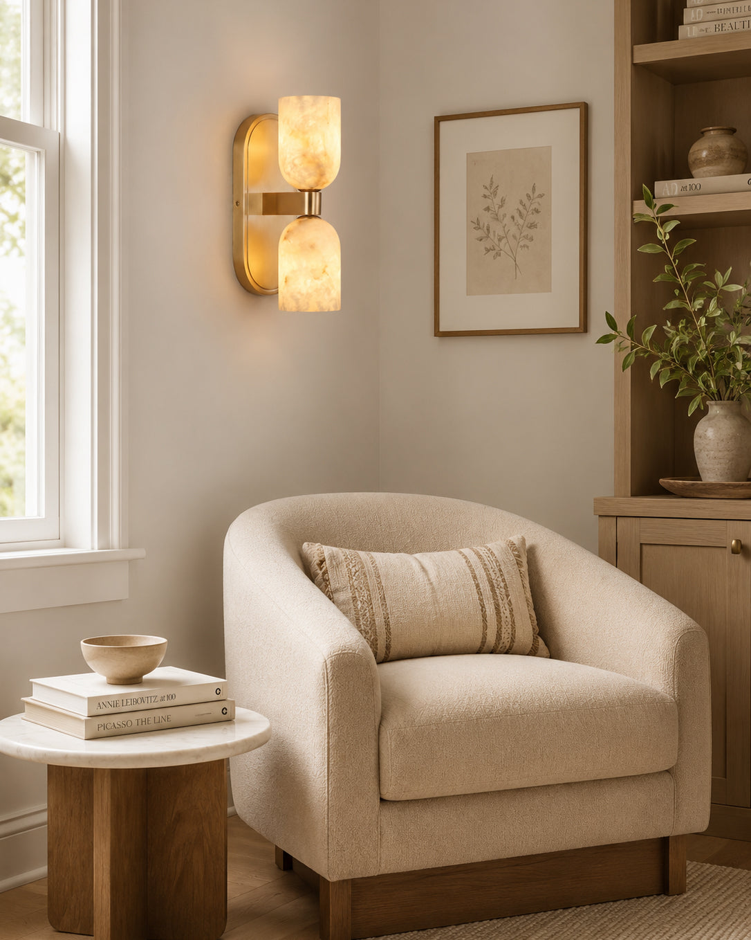Sandro Double Alabaster Wall Sconce — product view 5