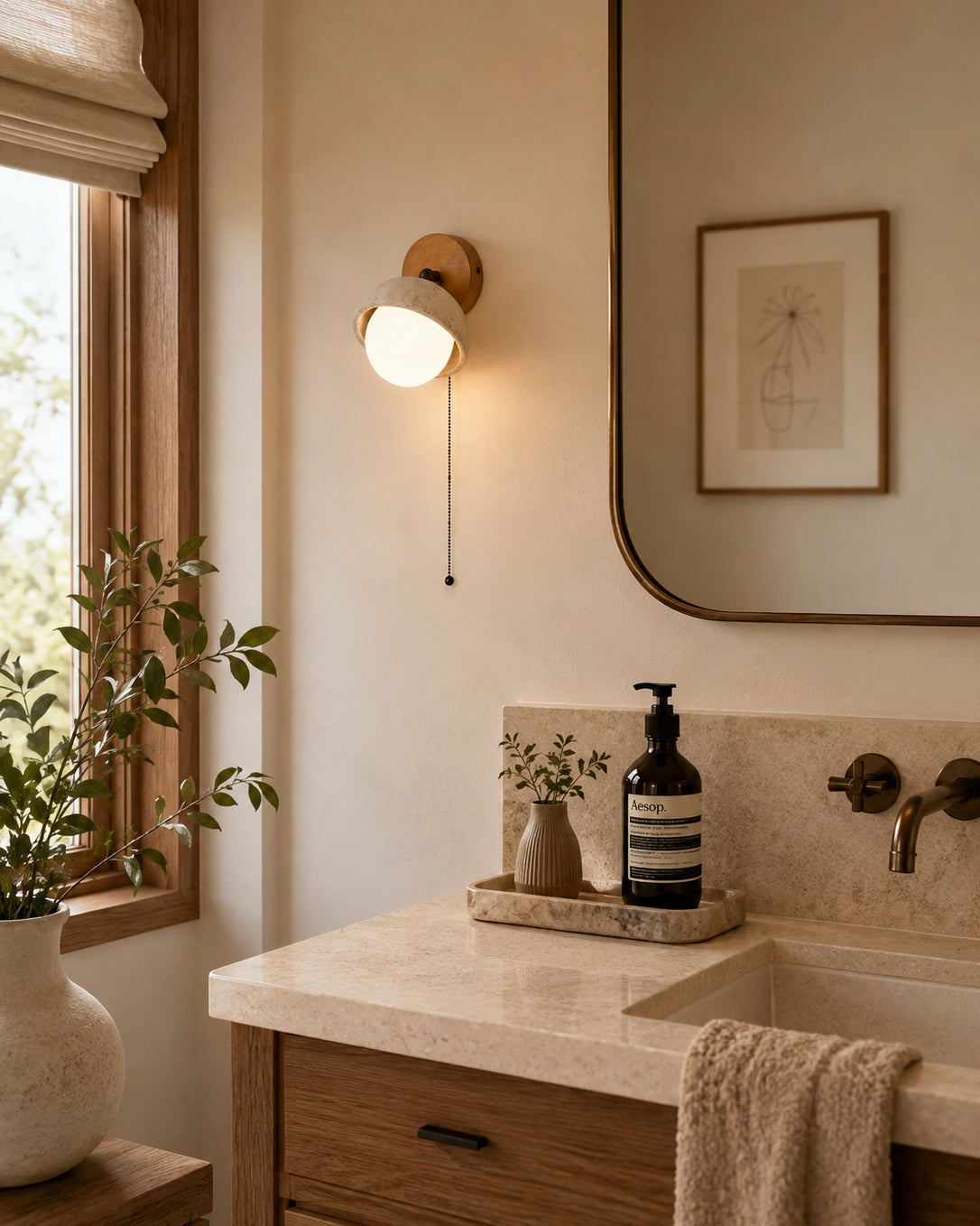 Kenton Travertine Wall Sconce — product view 3