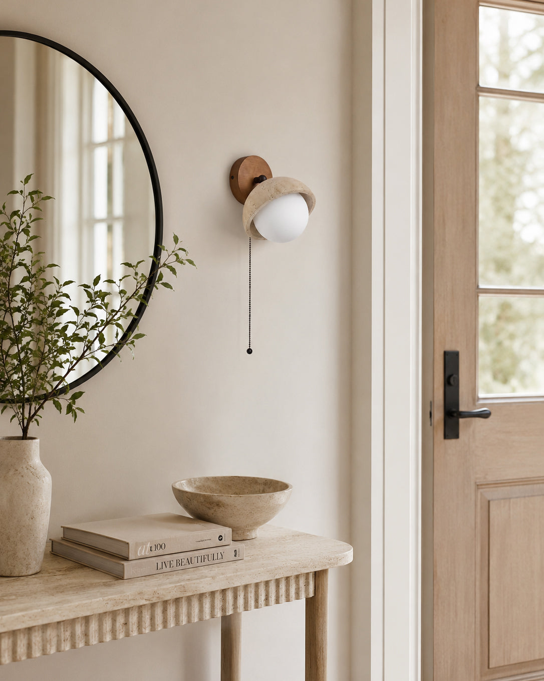 Kenton Travertine Wall Sconce — product view 2