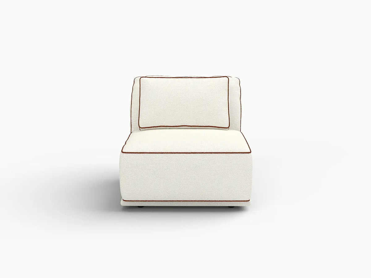 Deluxe Cloud 1-Seater Beige Small Space Single Sofa | 1-Piece, Bouclé Sherpa-Like Fabric, Easy To Clean — product view 7