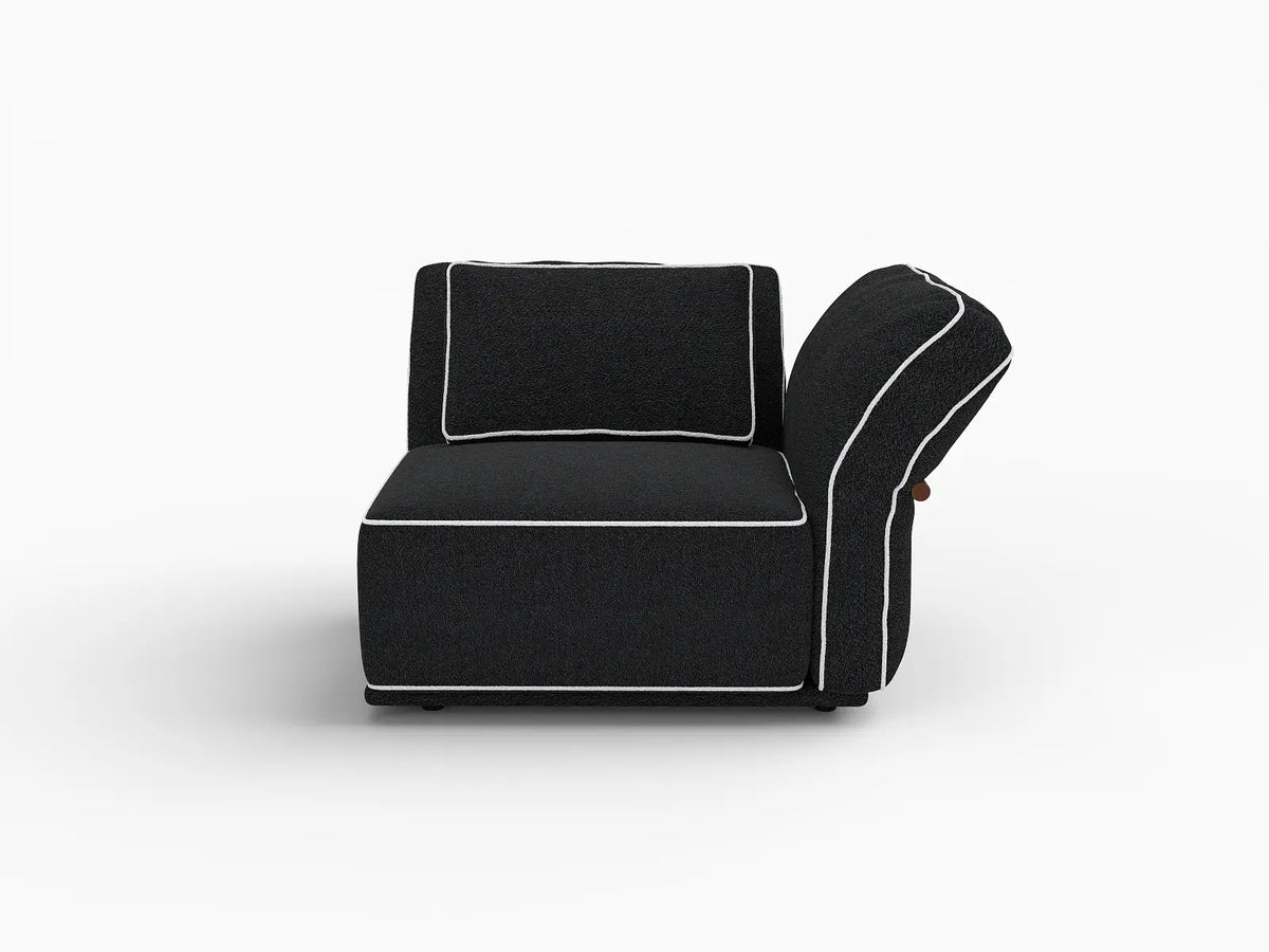 Deluxe Cloud 1-Seater Black Small Space Single Sofa | 1-Piece, Bouclé Sherpa-Like Fabric, Easy To Clean — product view 7