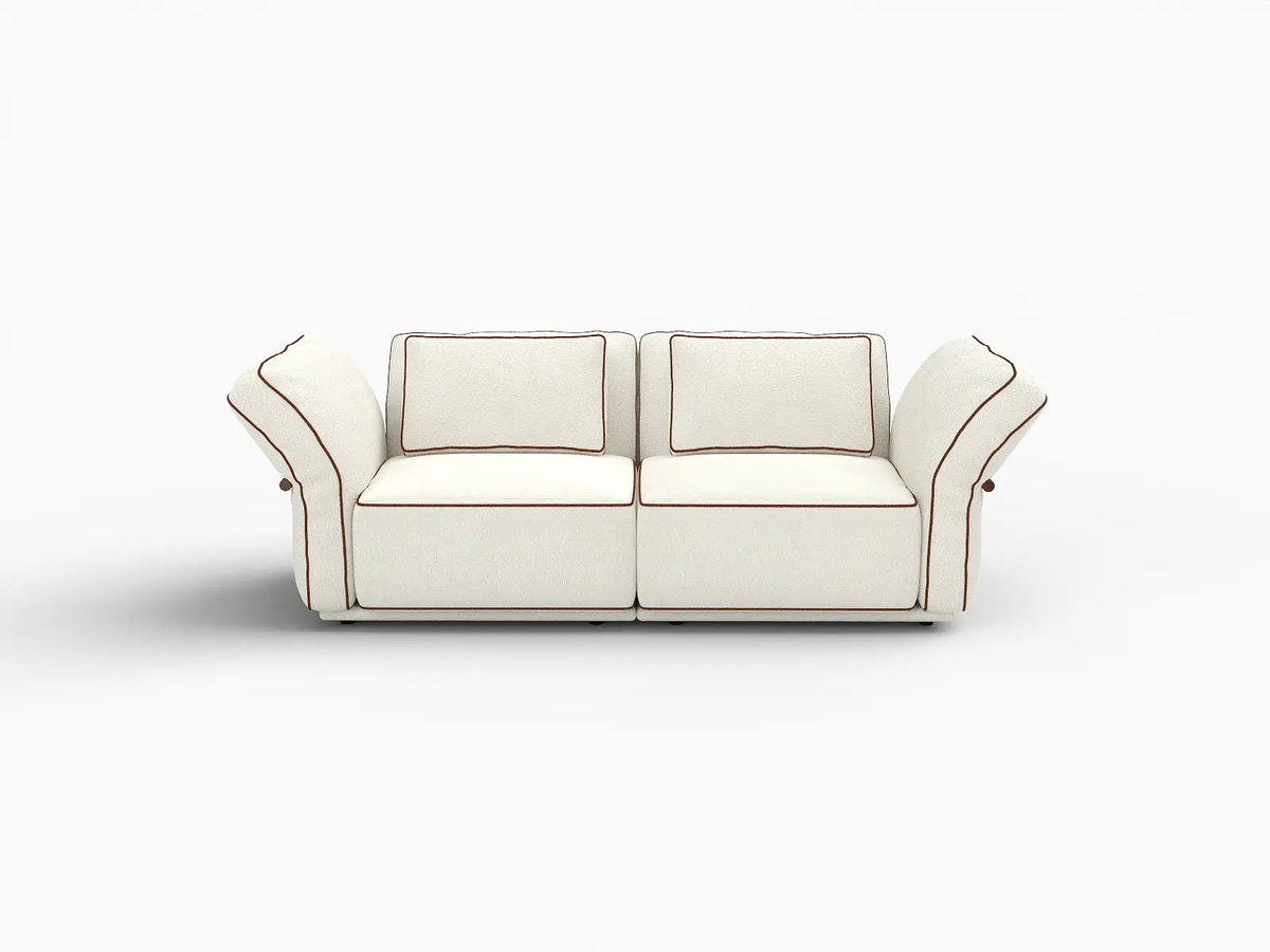 Deluxe Cloud 2-Seater Beige Small Space Loveseat | 2-Piece, Bouclé Sherpa-Like Fabric, Easy To Clean — product view 7