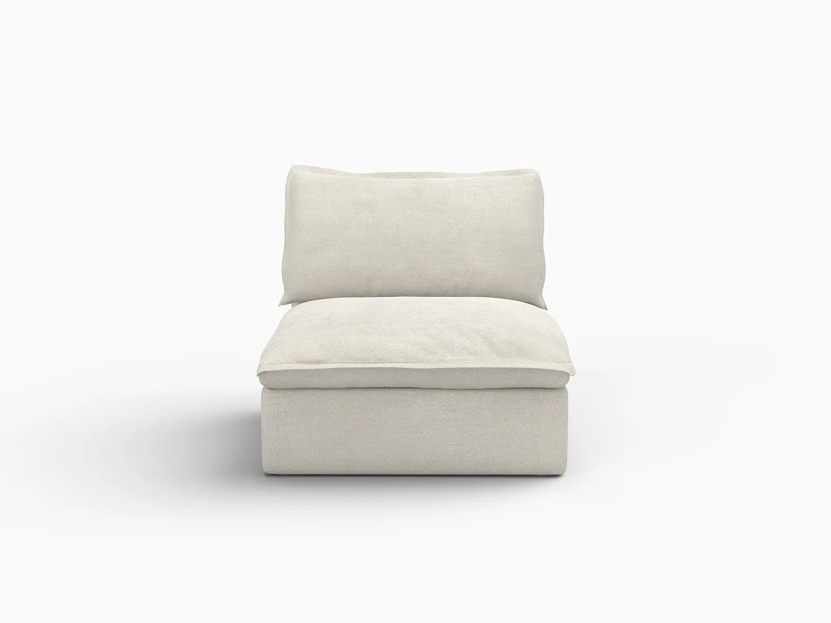 Deluxe Linen Cloud Sectional Sofas Covers | Beige Cotton Linen Sofa Cover for Middle Seat — product view 1