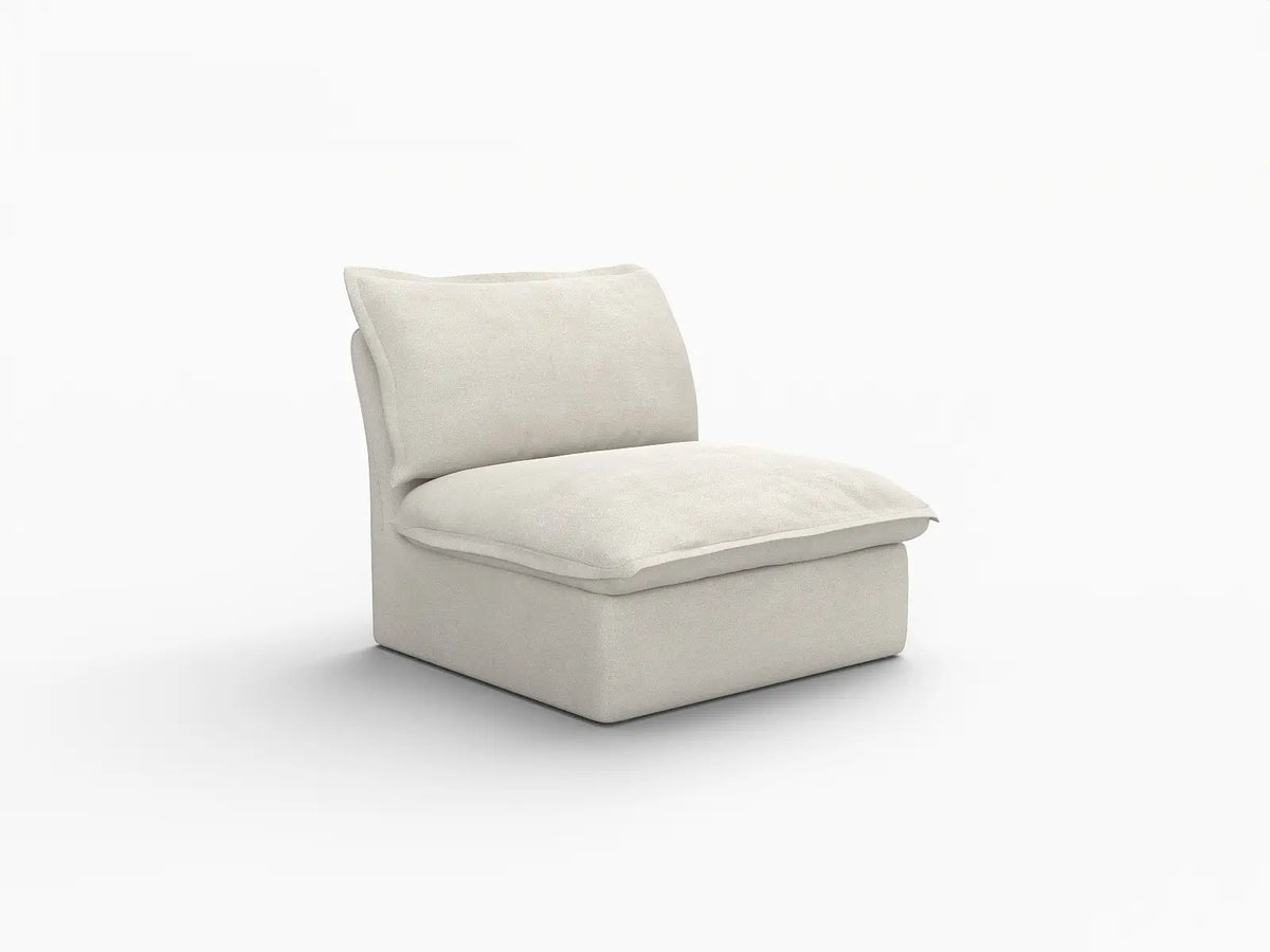 Deluxe Linen Cloud Sectional Sofas Covers | Beige Cotton Linen Sofa Cover for Middle Seat — product view 2
