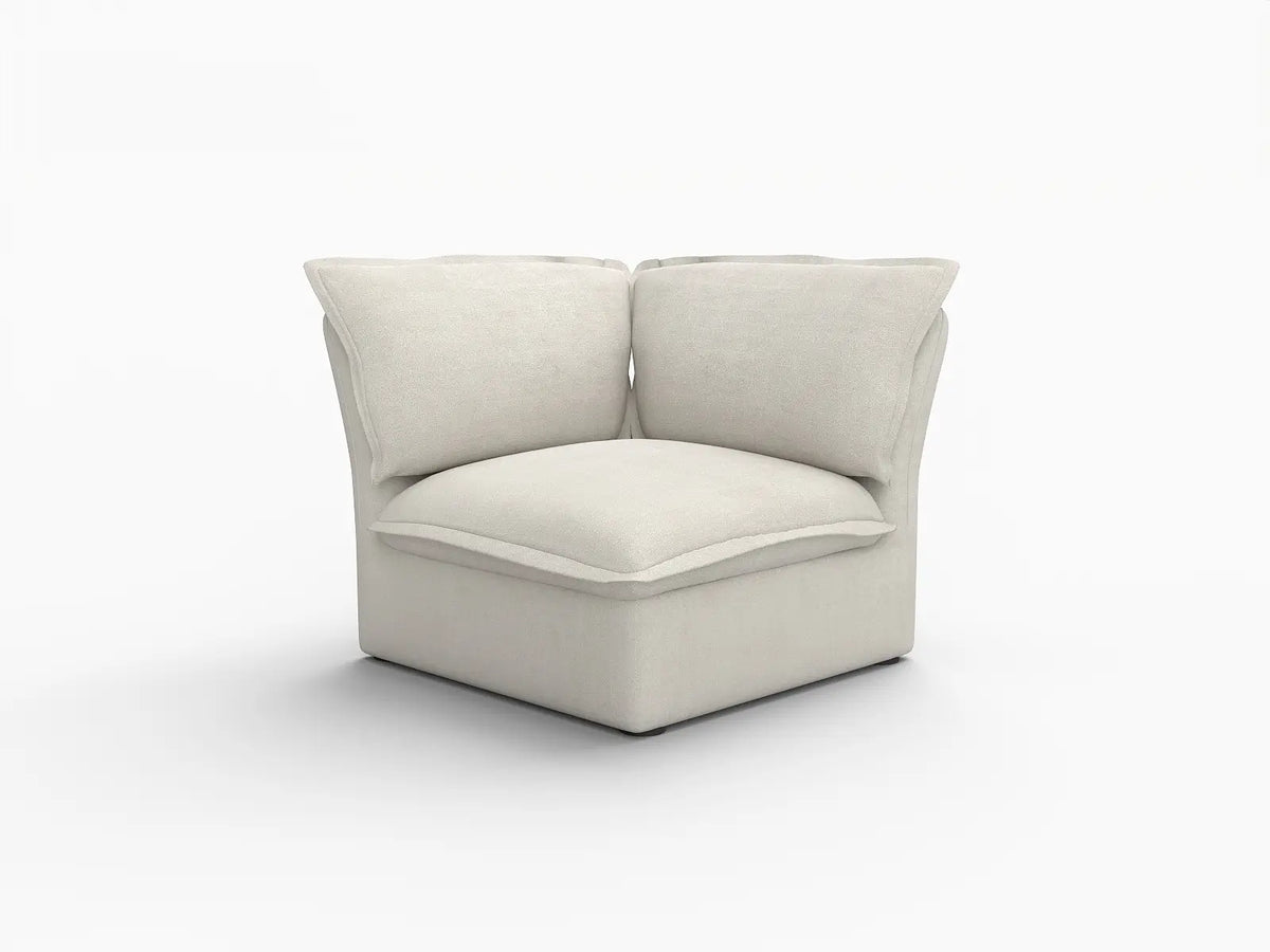 Deluxe Linen Cloud Sectional Sofas Covers | Beige Cotton and Linen Sofa Cover for Corner Seat — product view 1