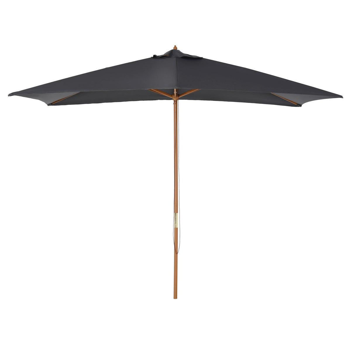 7' x 10' Wooden Patio Umbrella with Top Vent, Dark Grey — product view 1