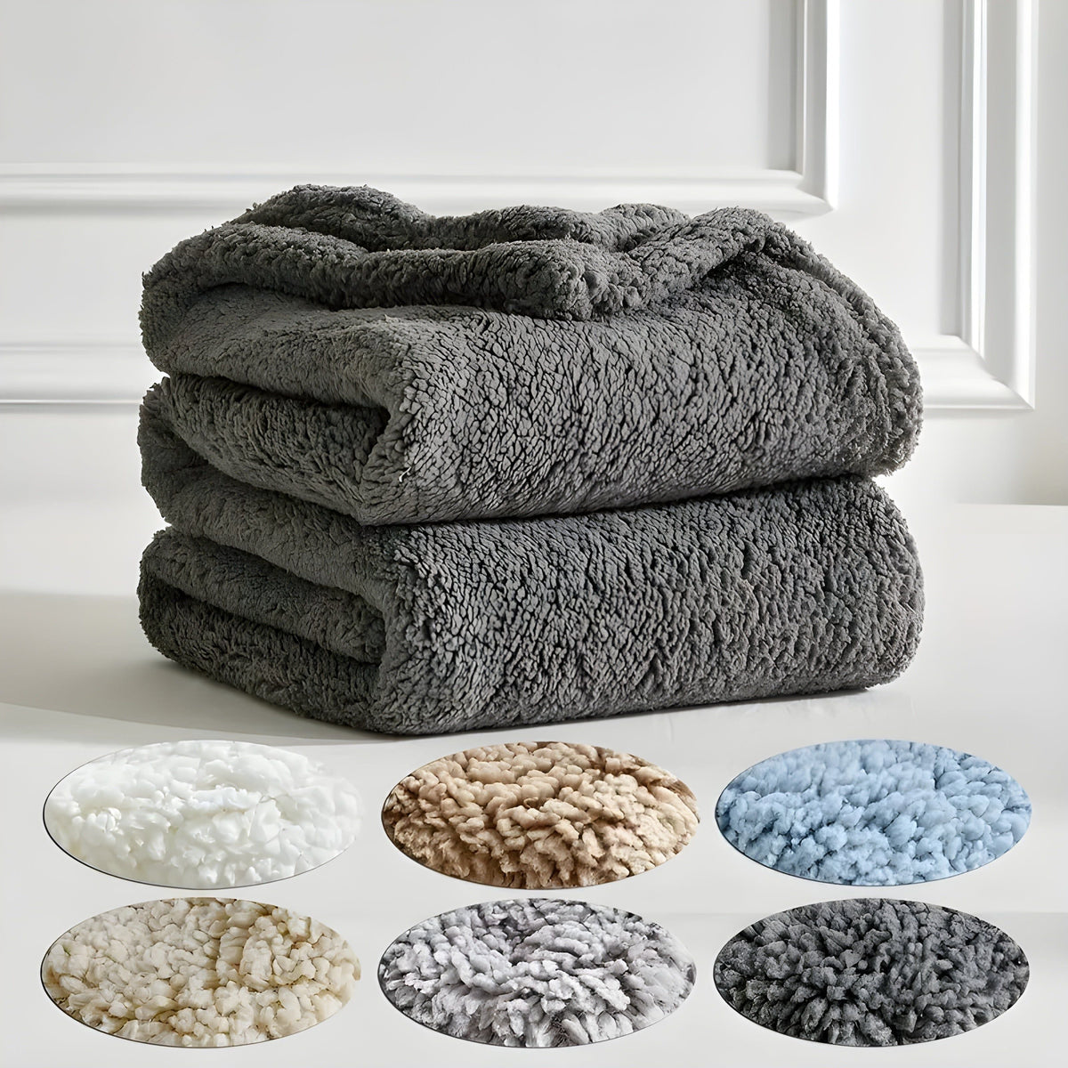 LoungeYard | DoubleCozy | Double-sided Sherpa fleece blanket — product view 6