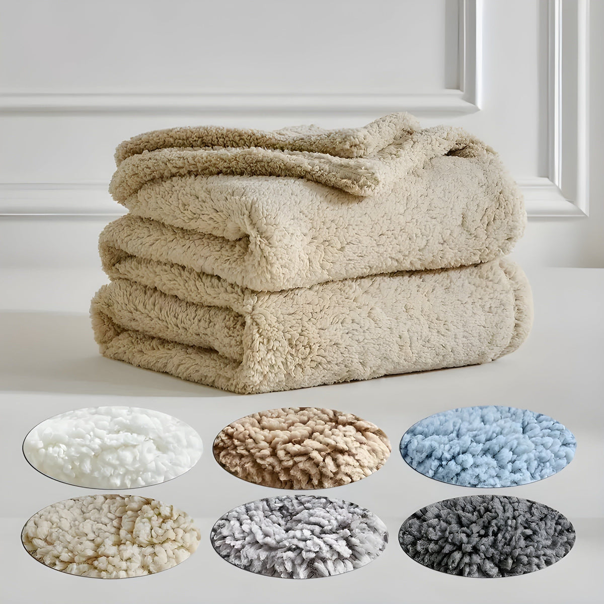 LoungeYard | DoubleCozy | Double-sided Sherpa fleece blanket — product view 7