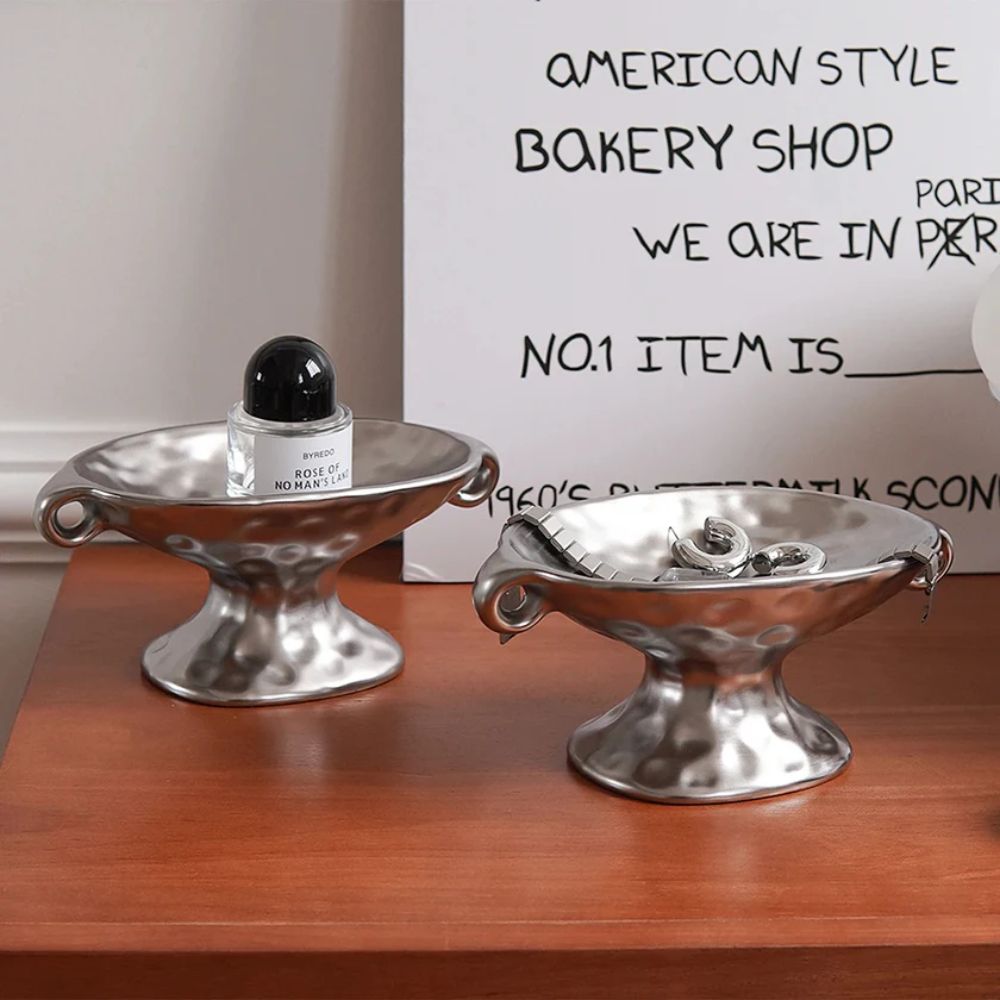 LoungeYard | Dual-Ear Ceramic Oval Organizer — product view 1
