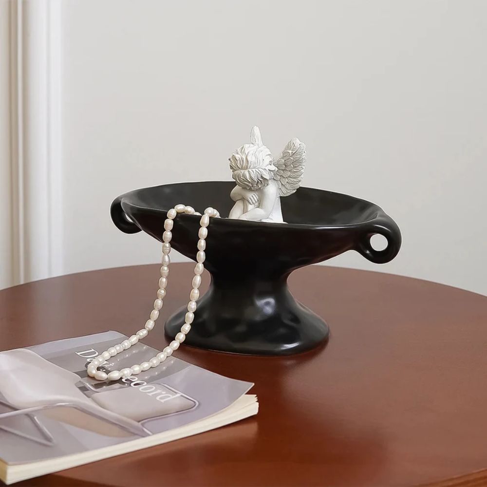 LoungeYard | Dual-Ear Ceramic Oval Organizer — product view 3
