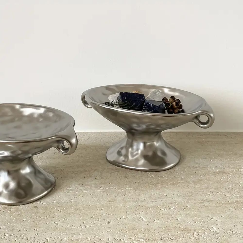 LoungeYard | Dual-Ear Ceramic Oval Organizer — product view 6