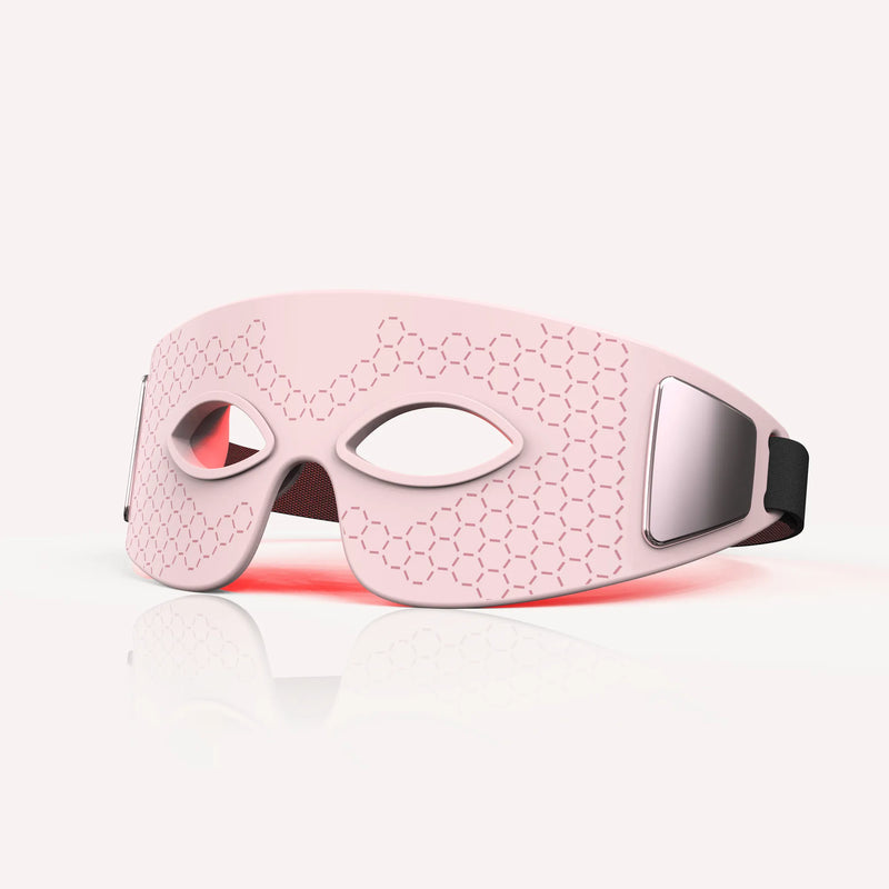 Red Light Therapy Eye Mask - Silicone LED Eye Mask with Red & Infrared Light for Dark Circles, Puffiness & Wrinkles