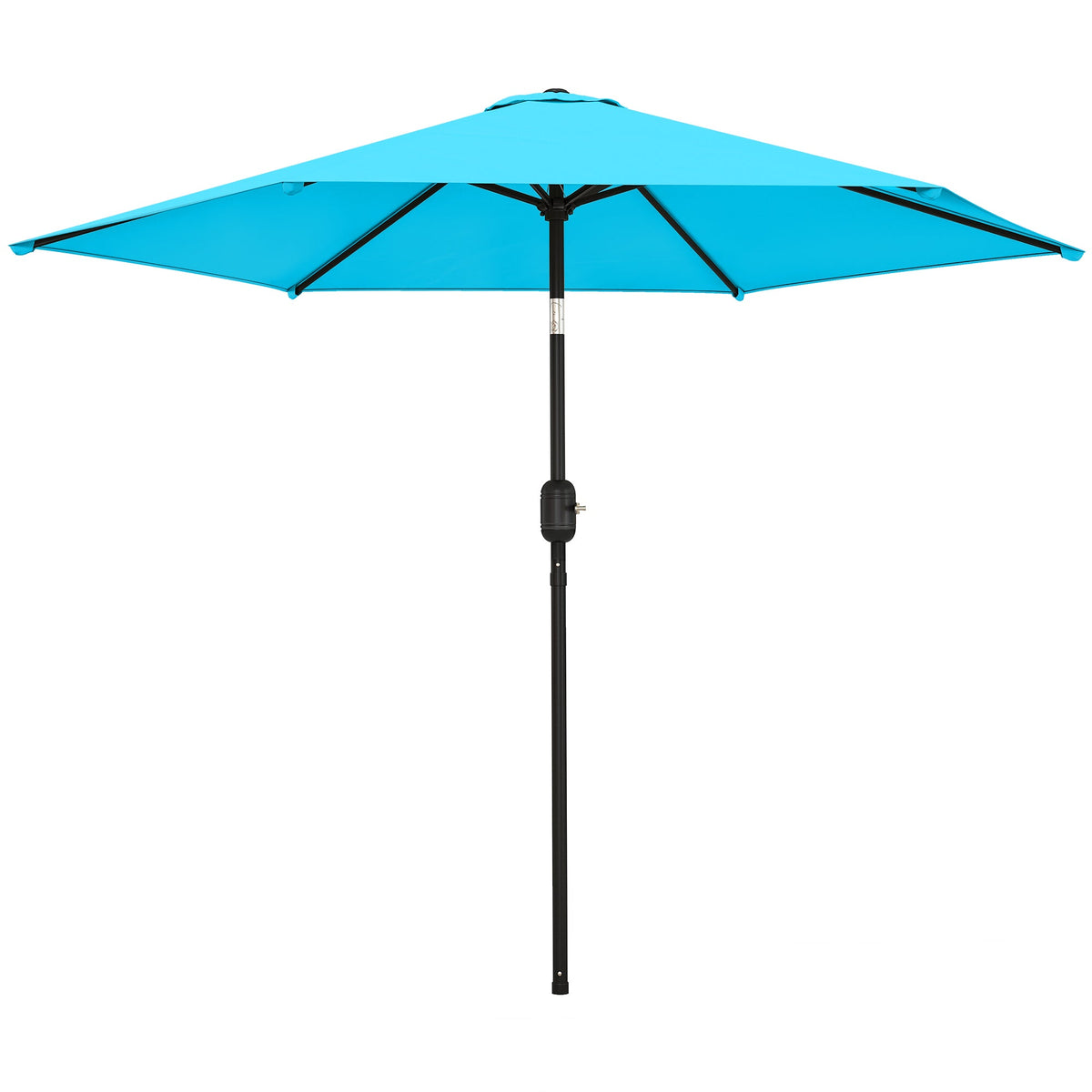2.6 m Garden Parasol with Tilt, Crank, Vent & Aluminium Pole, Blue — product view 2