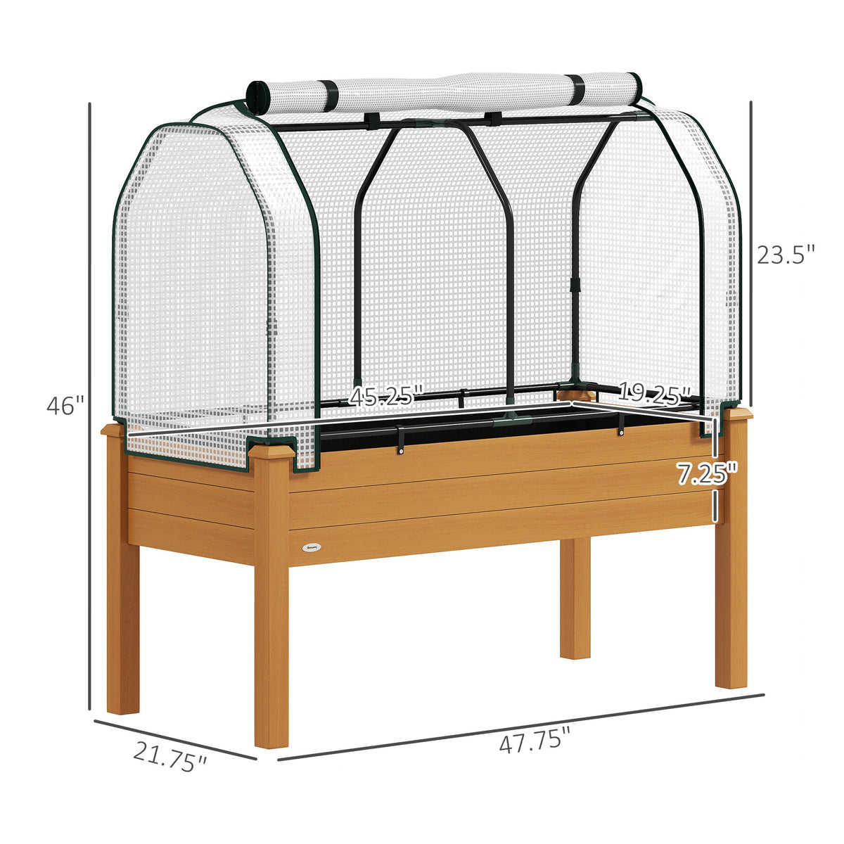 48" x 22" x 46" Raised Garden Bed with PE Cover, Sand — product view 5