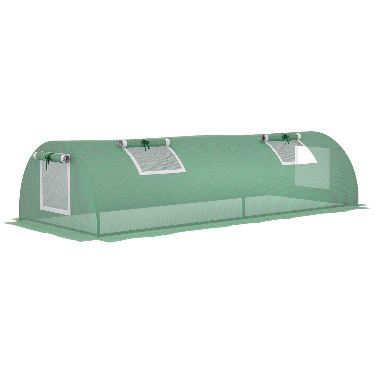 7' x 3' x 2' Portable Mini Greenhouse with 5 Mesh Windows, Green — product view 1