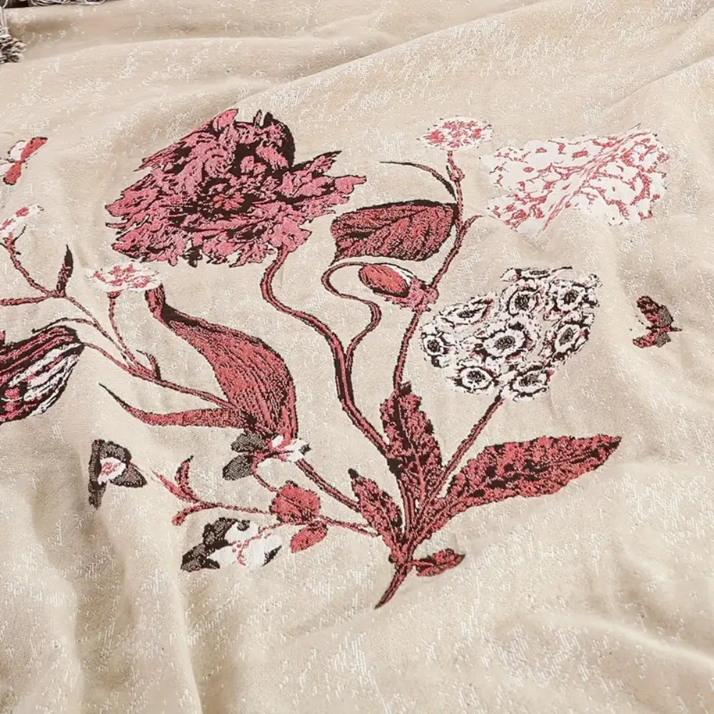 LoungeYard | Elira Rose Floral Cotton Blanket — product view 2