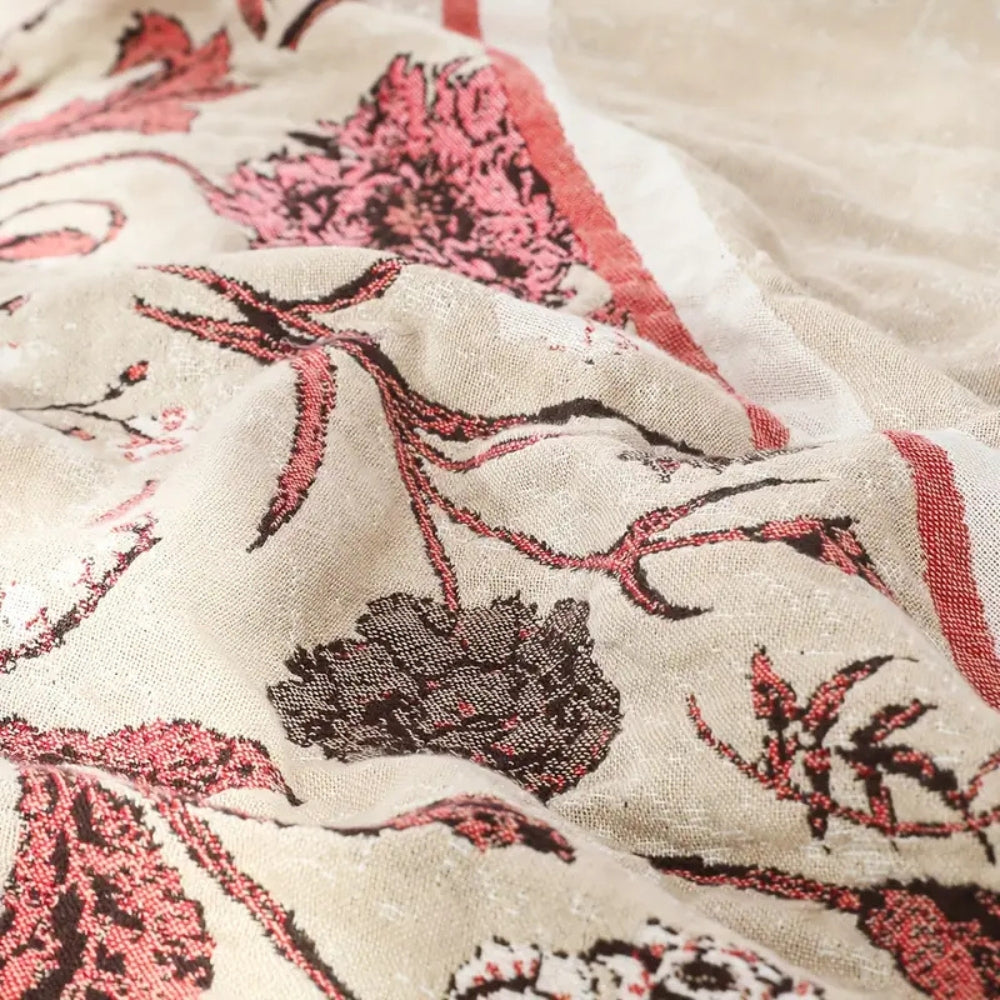 LoungeYard | Elira Rose Floral Cotton Blanket — product view 4