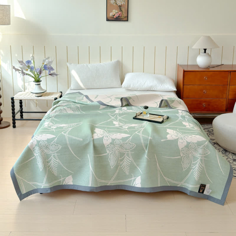 LoungeYard | Elowen Butterfly Cotton Gauze Blanket — product view 3