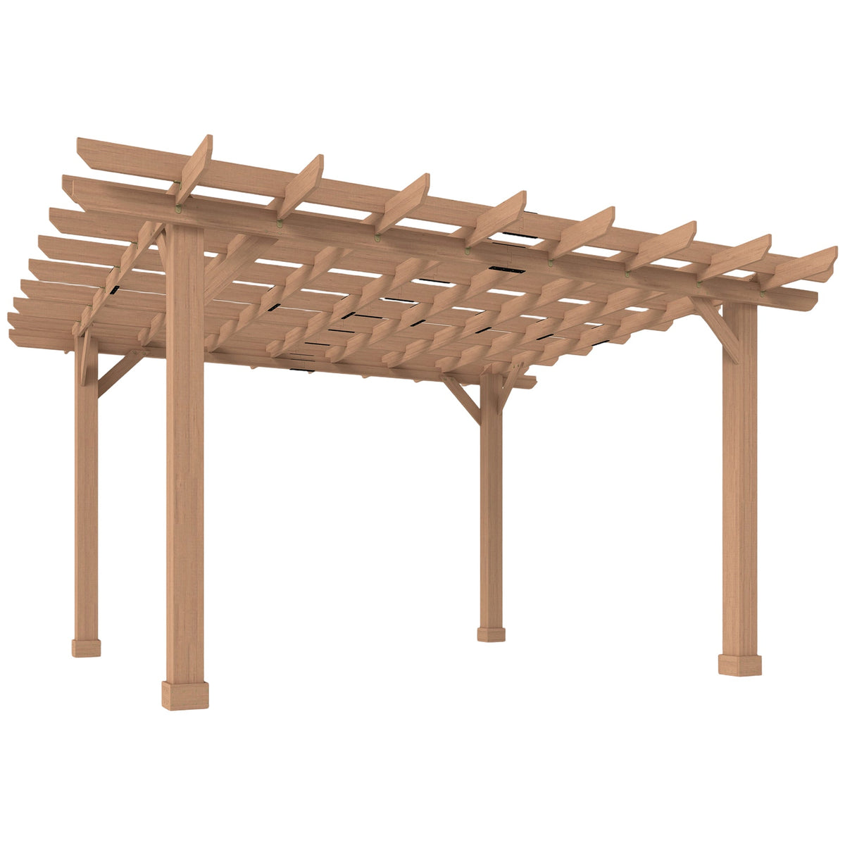 PerArbor Wooden Garden Oasis Pergola with Crisscross Beams and Sturdy Columns — product view 1