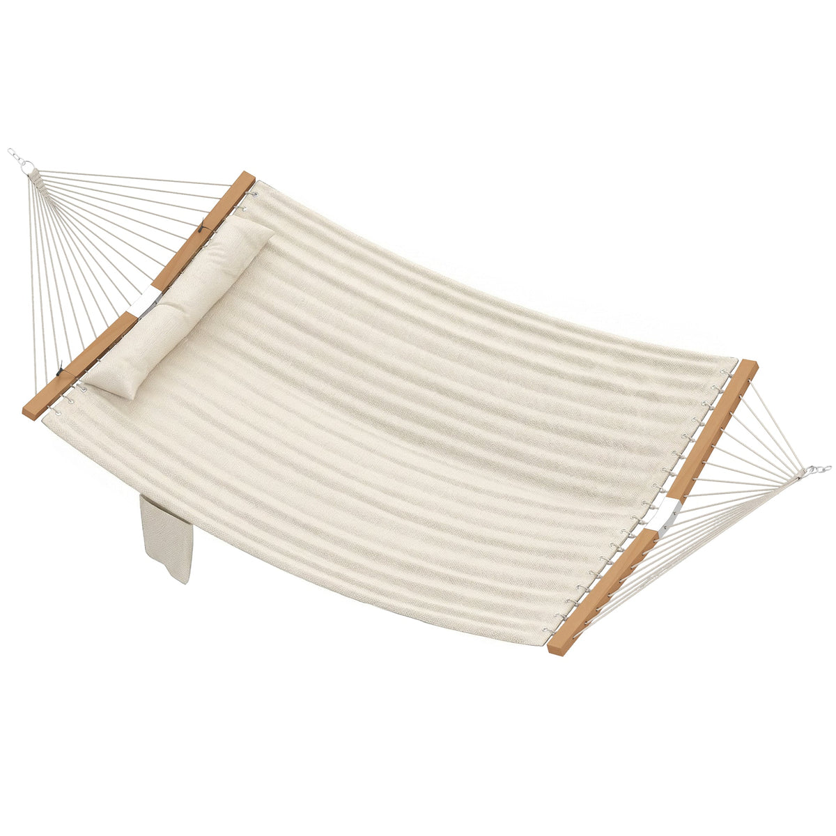 200 x 140 cm Double Hammock with Pillow and Pad, Cream White — product view 2