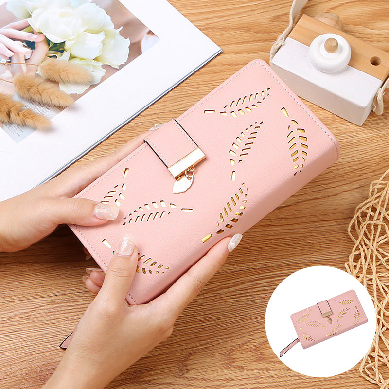 LoungeYard | Long wallet for women with leaf pattern — product view 7