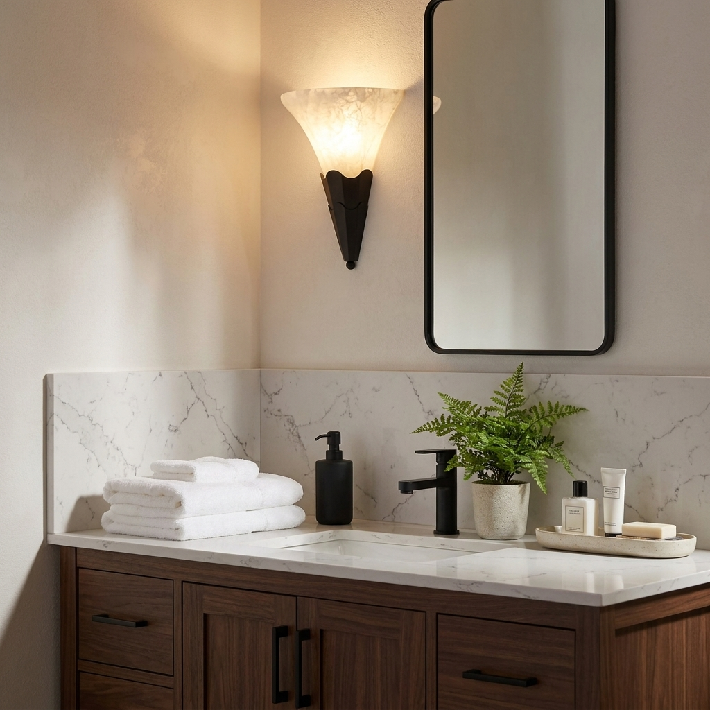 Fanlight Alabaster Wall Sconce — product view 3